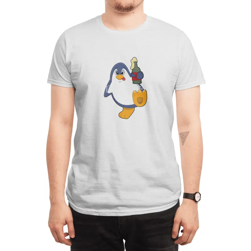 Penguin with Bottle of Beer Spor T-Shirt