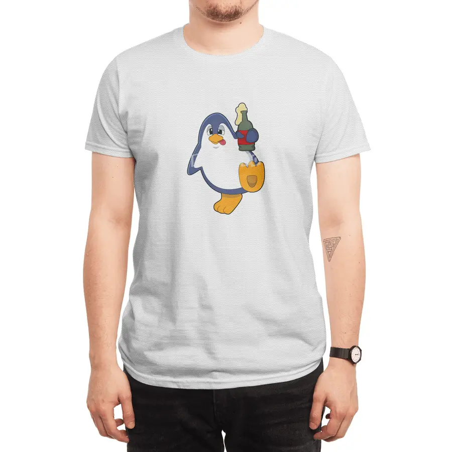 Penguin with Bottle of Beer Spor T-Shirt