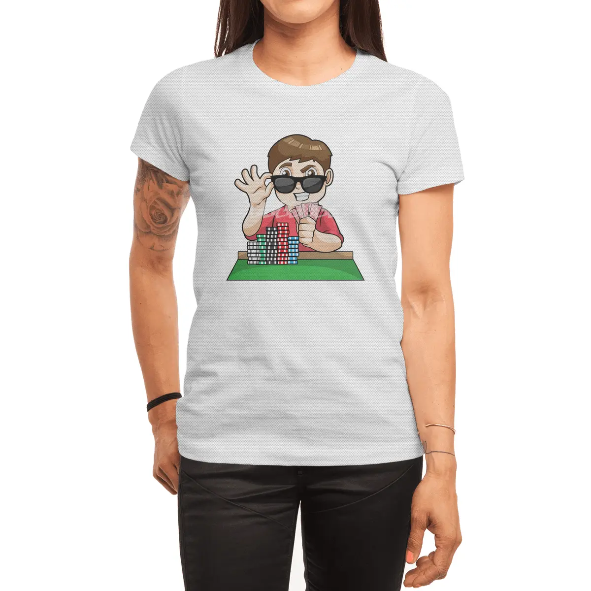 Poker player at Poker with Sunglasses Spor T-Shirt
