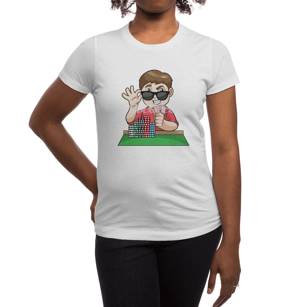 Poker player at Poker with Sunglasses Spor T-Shirt