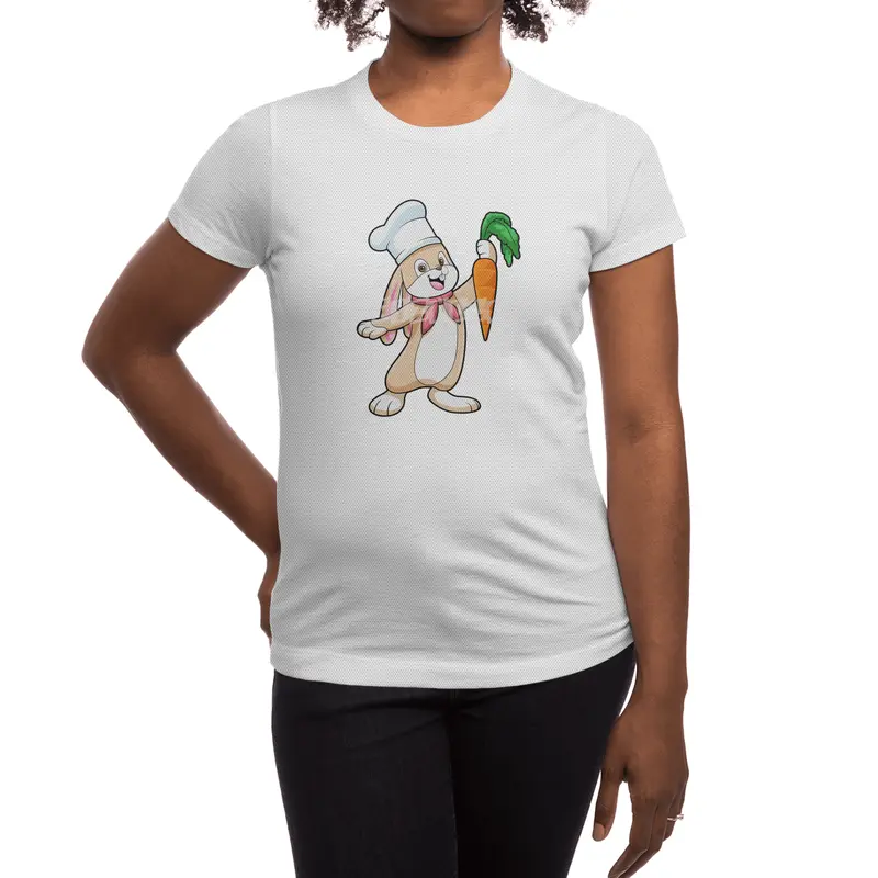 Rabbit as Cook with Carrot Spor T-Shirt