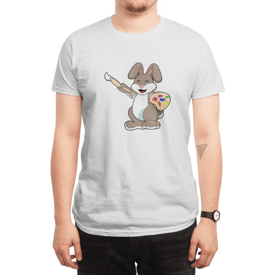 Rabbit as Painter with Brush & Paint Spor T-Shirt