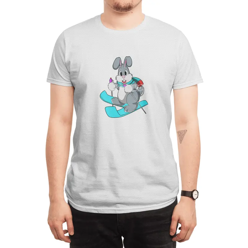 Rabbit as Skier with Skis Spor T-Shirt