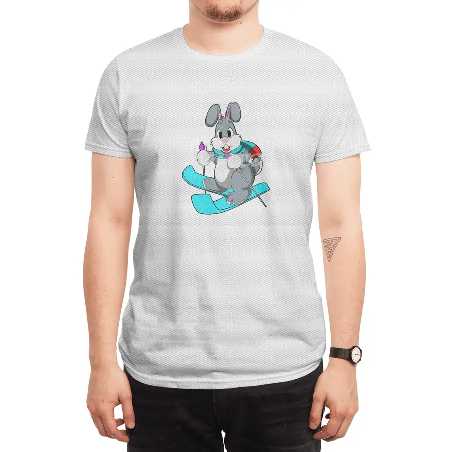 Rabbit as Skier with Skis Spor T-Shirt