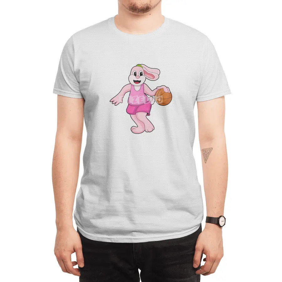 Rabbit at Basketball Sports Spor T-Shirt