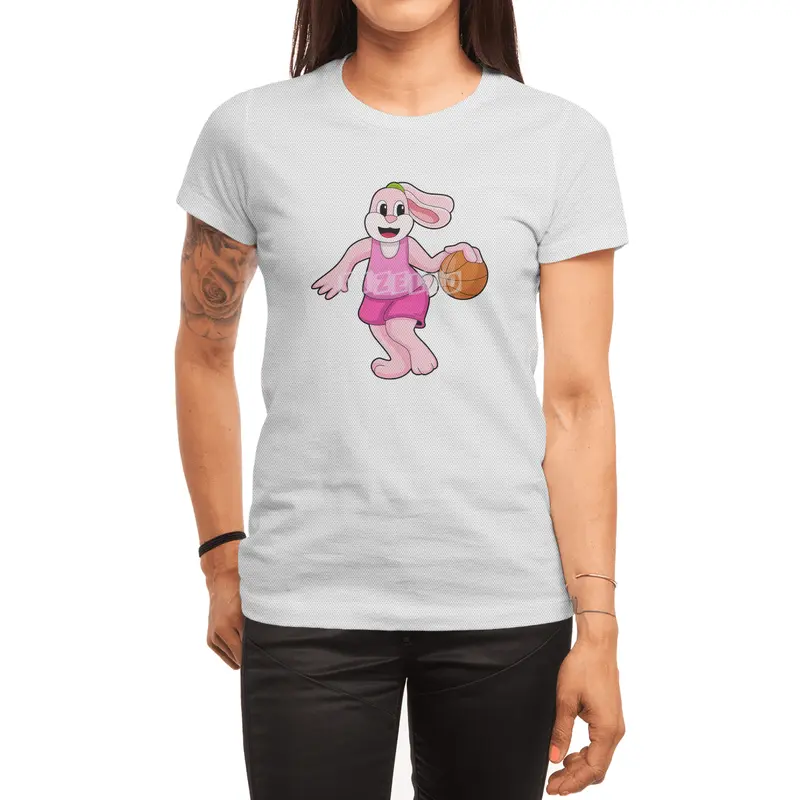 Rabbit at Basketball Sports Spor T-Shirt