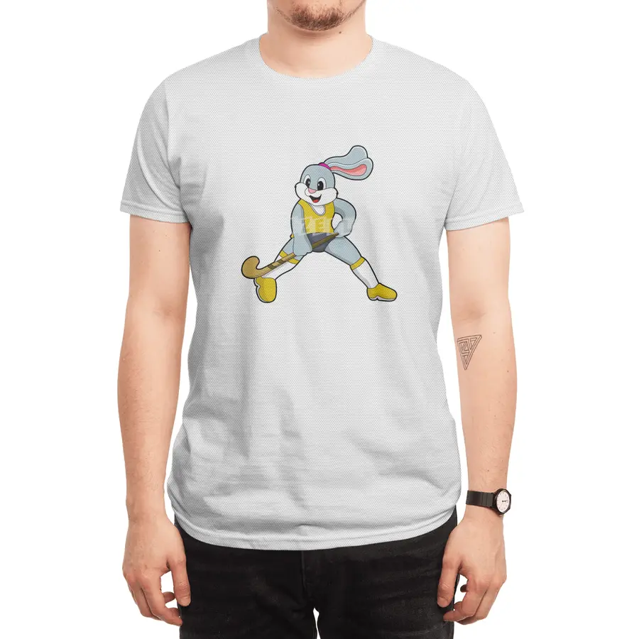 Rabbit at Hockey with Hockey bat Spor T-Shirt