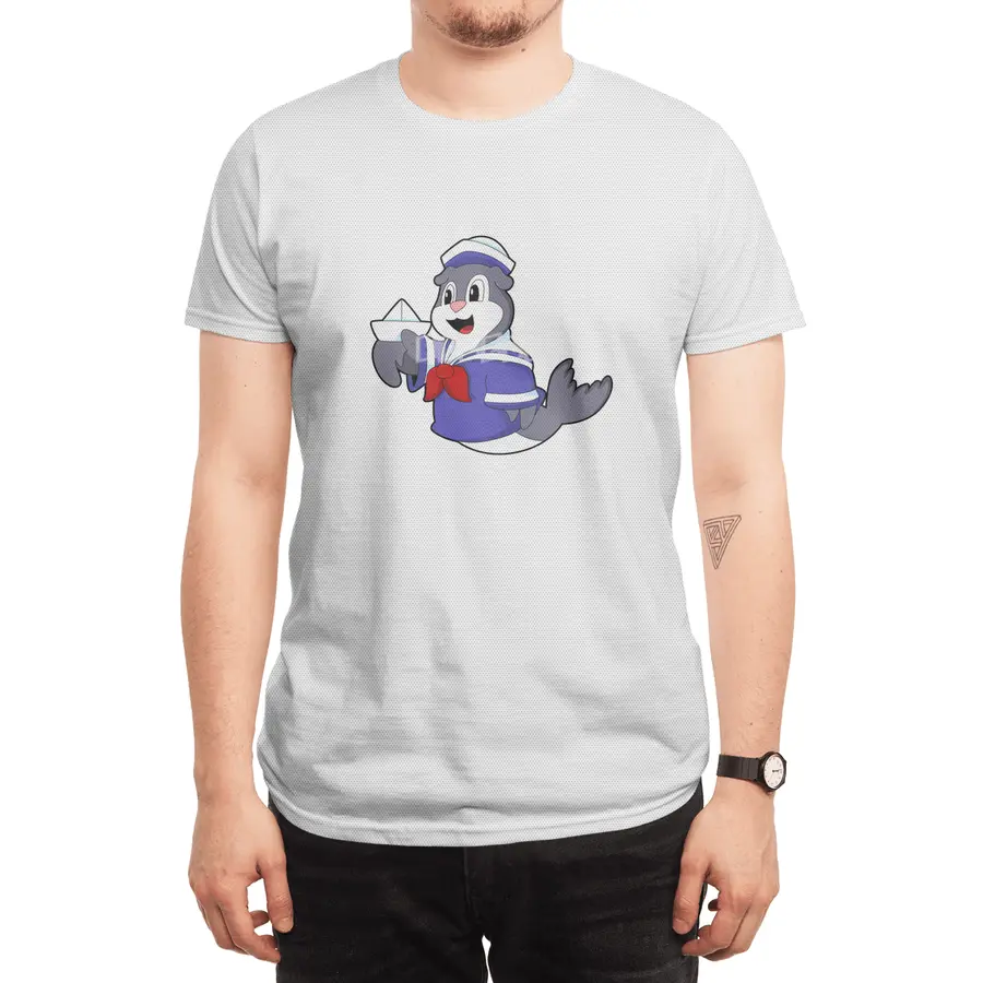 Seal as Sailor with Boat Spor T-Shirt
