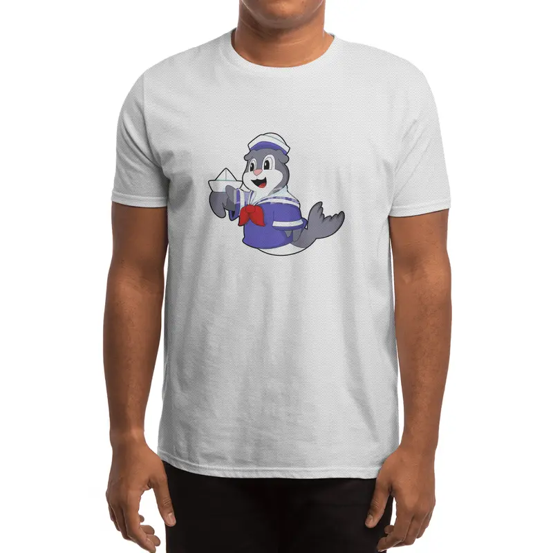Seal as Sailor with Boat Spor T-Shirt