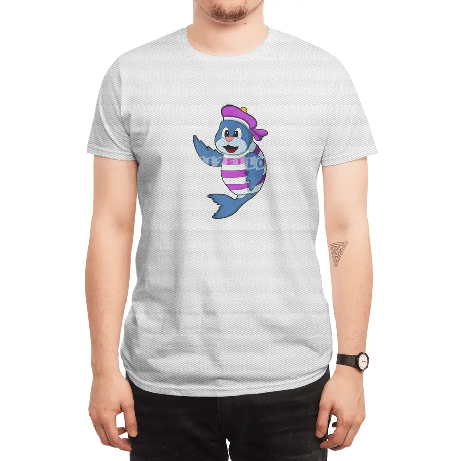 Seal as Sailor with Hat Spor T-Shirt