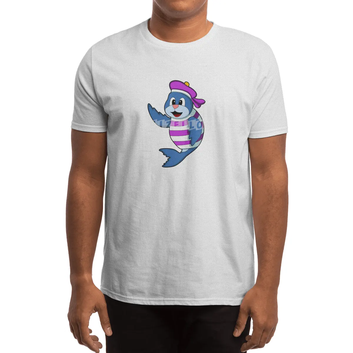 Seal as Sailor with Hat Spor T-Shirt