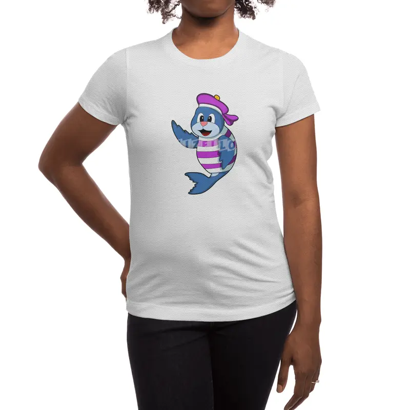 Seal as Sailor with Hat Spor T-Shirt