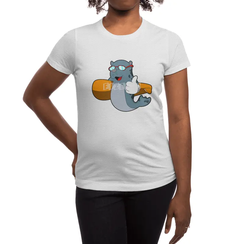 Seal as Surfer with Surfboard Spor T-Shirt