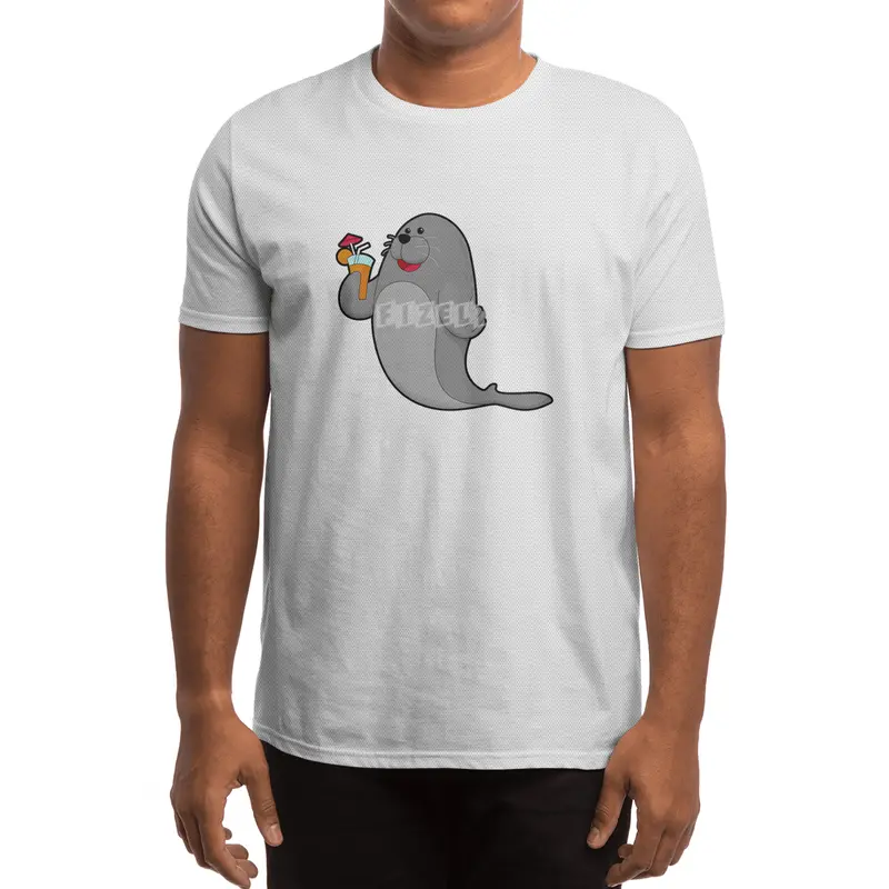 Seal at Drinking with Juice Spor T-Shirt