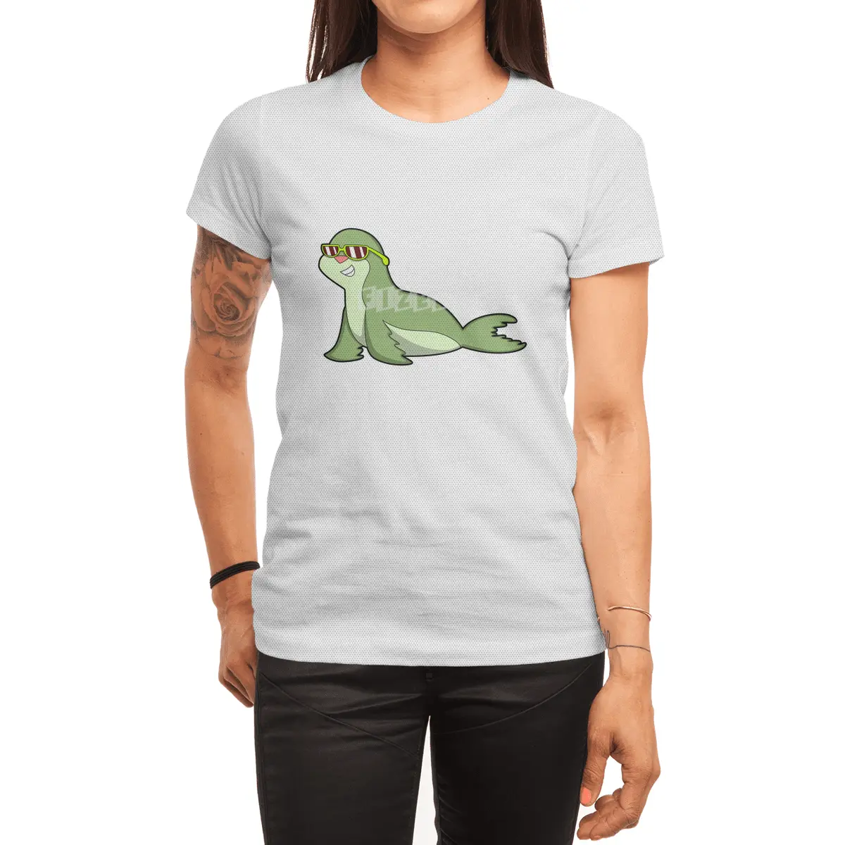 Seal with Sunglasses Spor T-Shirt