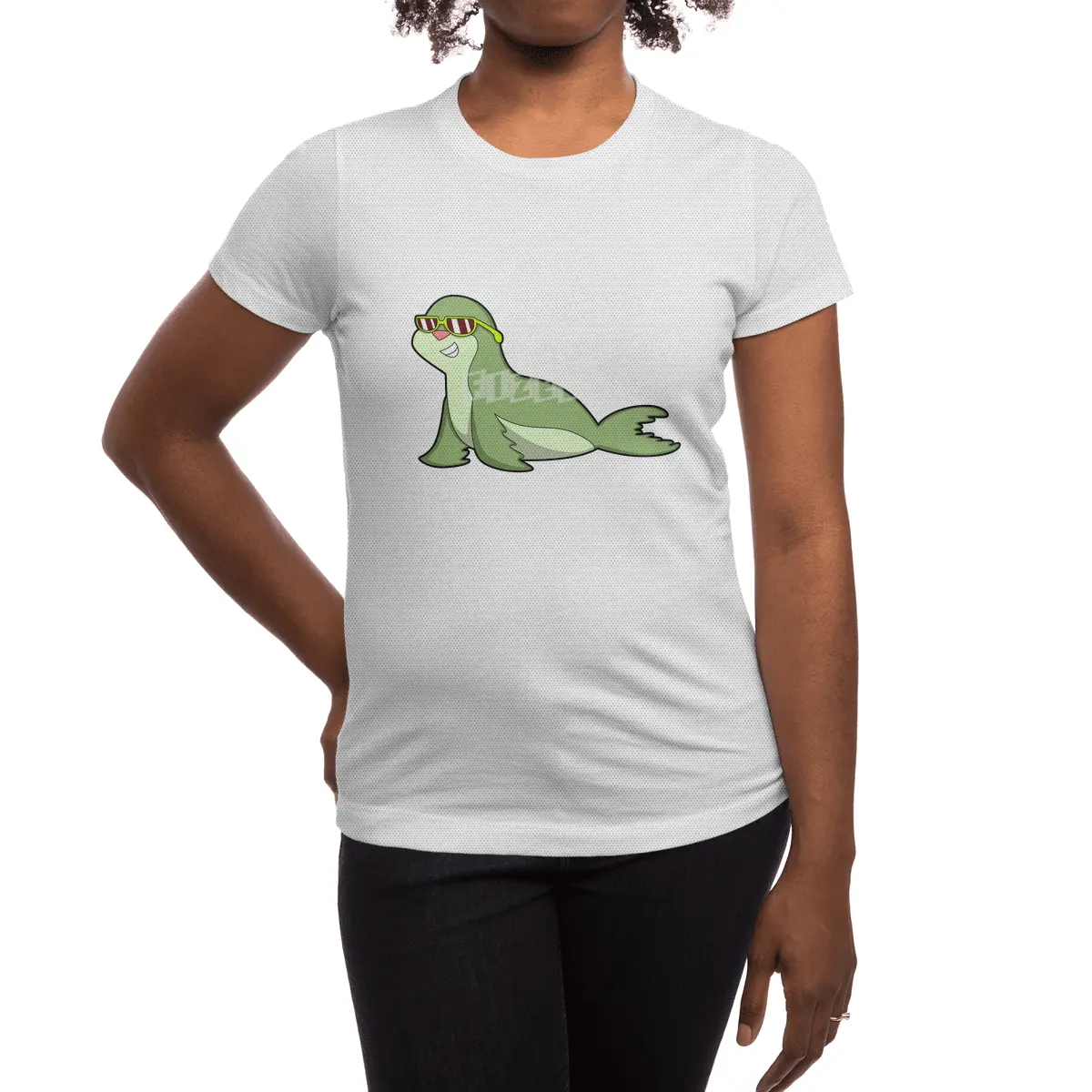 Seal with Sunglasses Spor T-Shirt