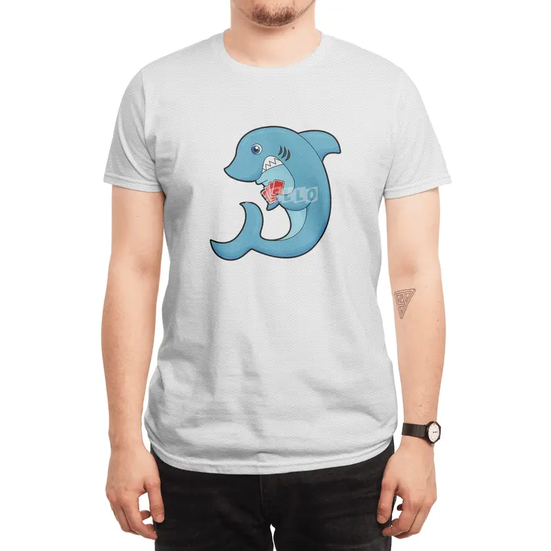 Shark at Poker with Poker cards Spor T-Shirt