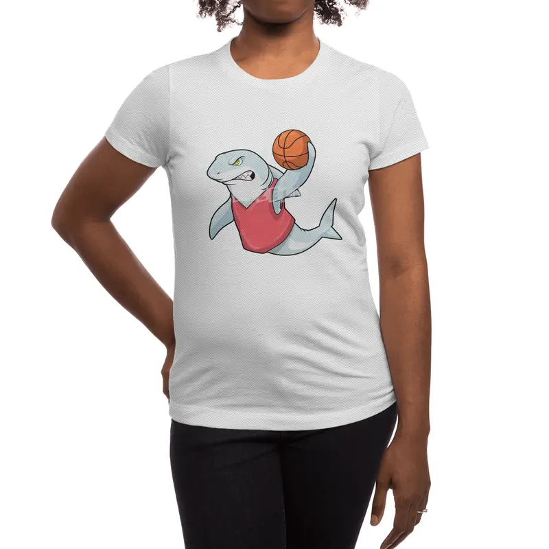 Shark at Sports with Basketball Spor T-Shirt