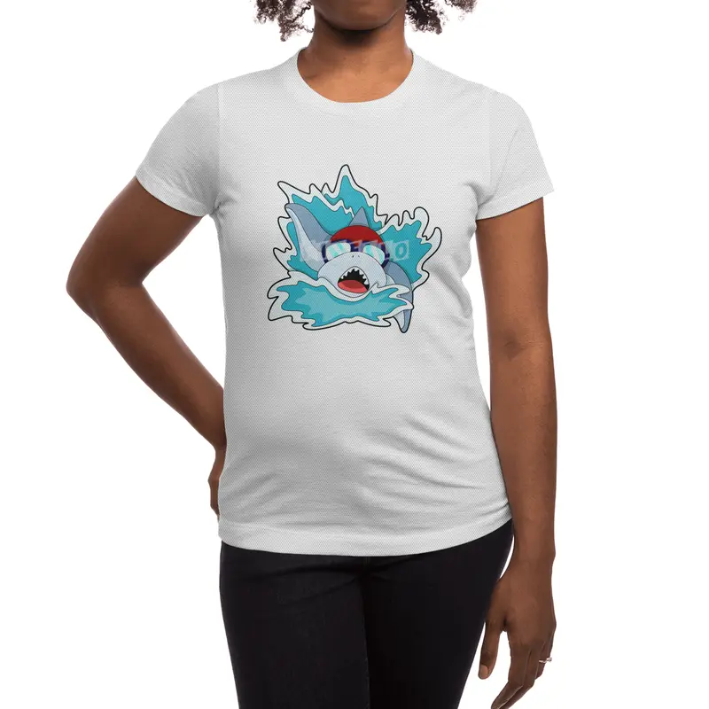 Shark at Swimming with Swimming goggles Spor T-Shirt