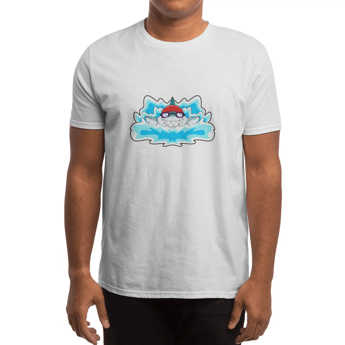 Shark at Swimming with Swimming goggles Spor T-Shirt