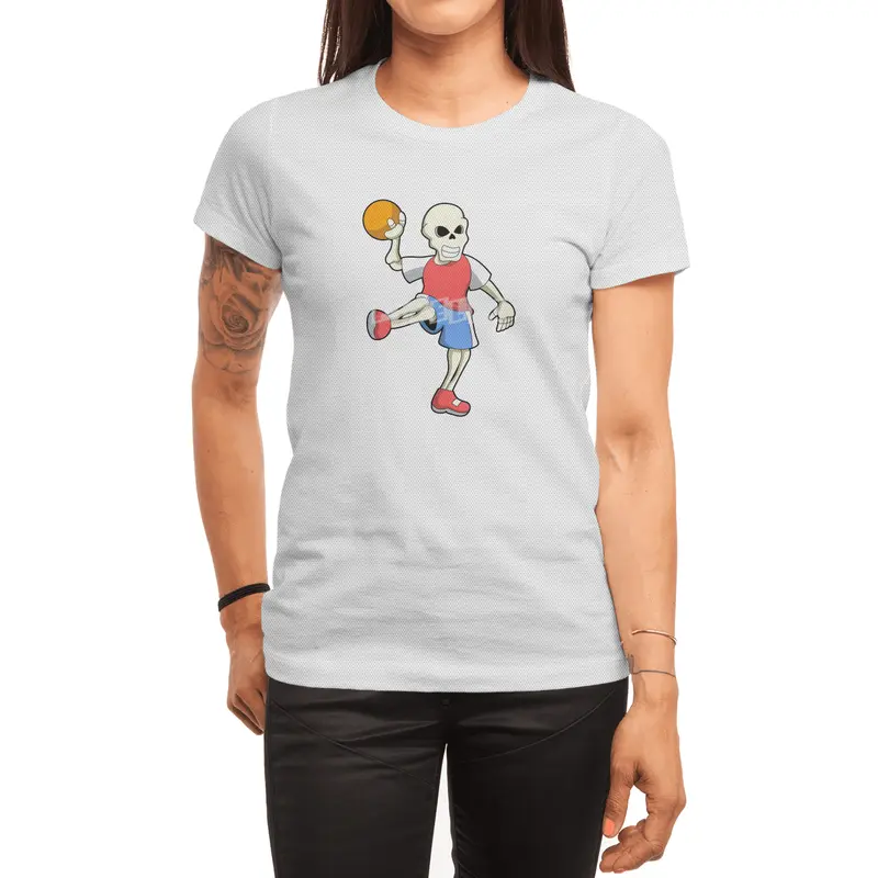 Skeleton at Handball player with Handball Spor T-Shirt