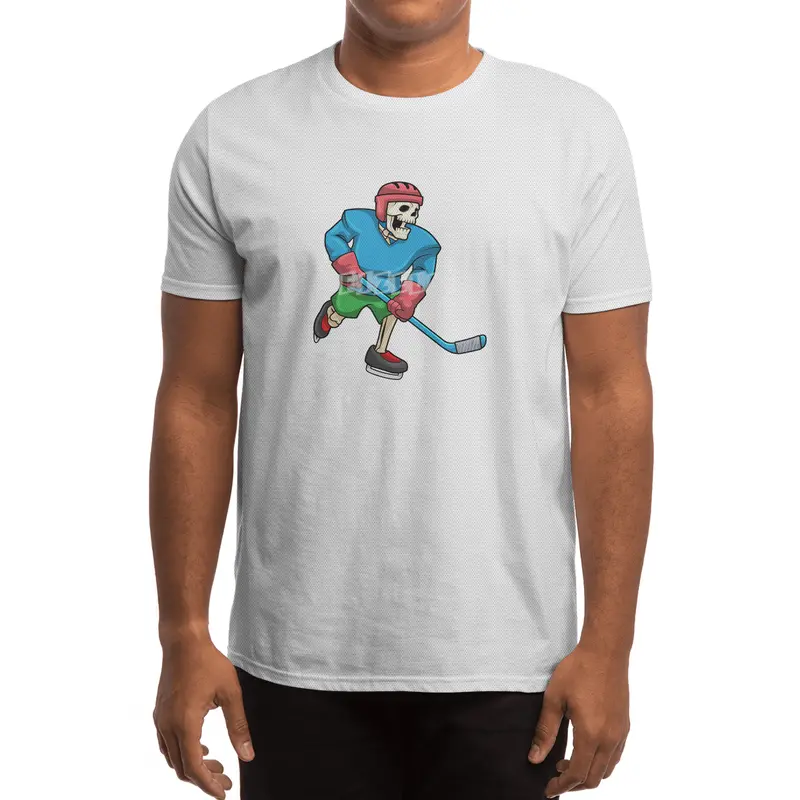 Skeleton at Ice hockey with Ice hockey stick Spor T-Shirt