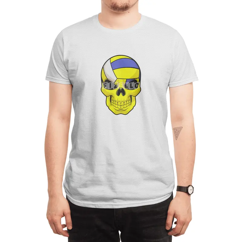 Skull as Volleyball player with Volleyball Spor T-Shirt