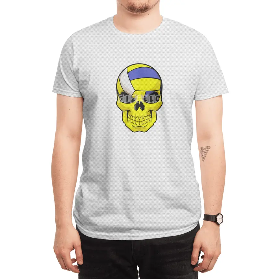 Skull as Volleyball player with Volleyball Spor T-Shirt