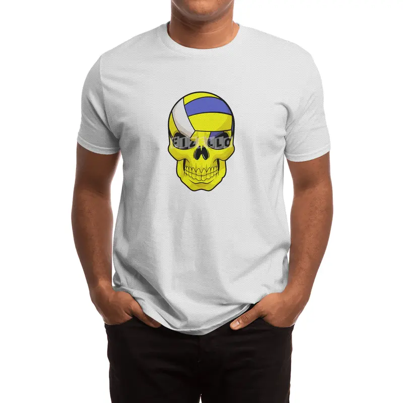 Skull as Volleyball player with Volleyball Spor T-Shirt