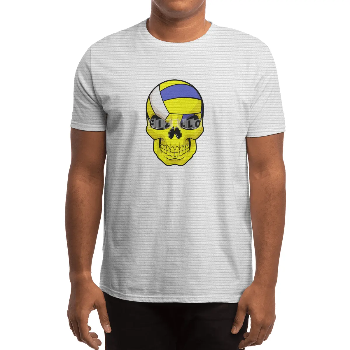 Skull as Volleyball player with Volleyball Spor T-Shirt
