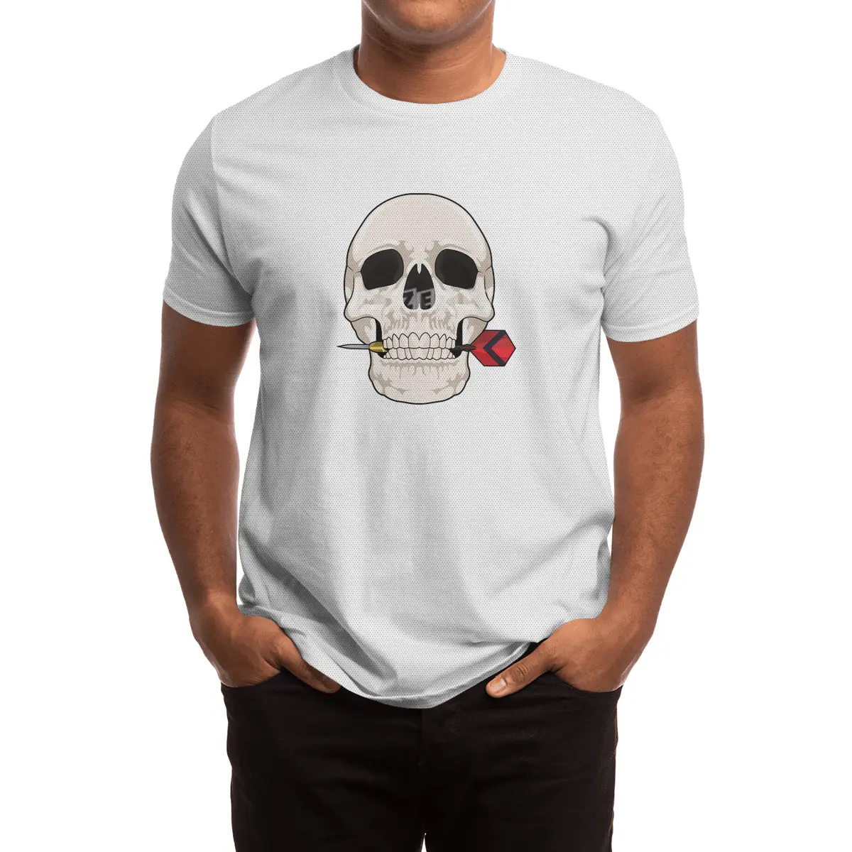 Skull at Darts with Dart Spor T-Shirt