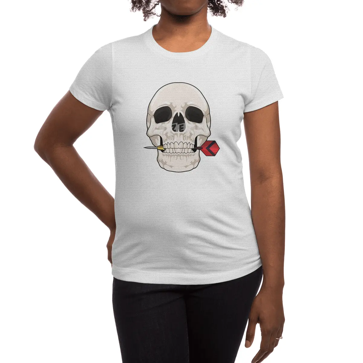 Skull at Darts with Dart Spor T-Shirt