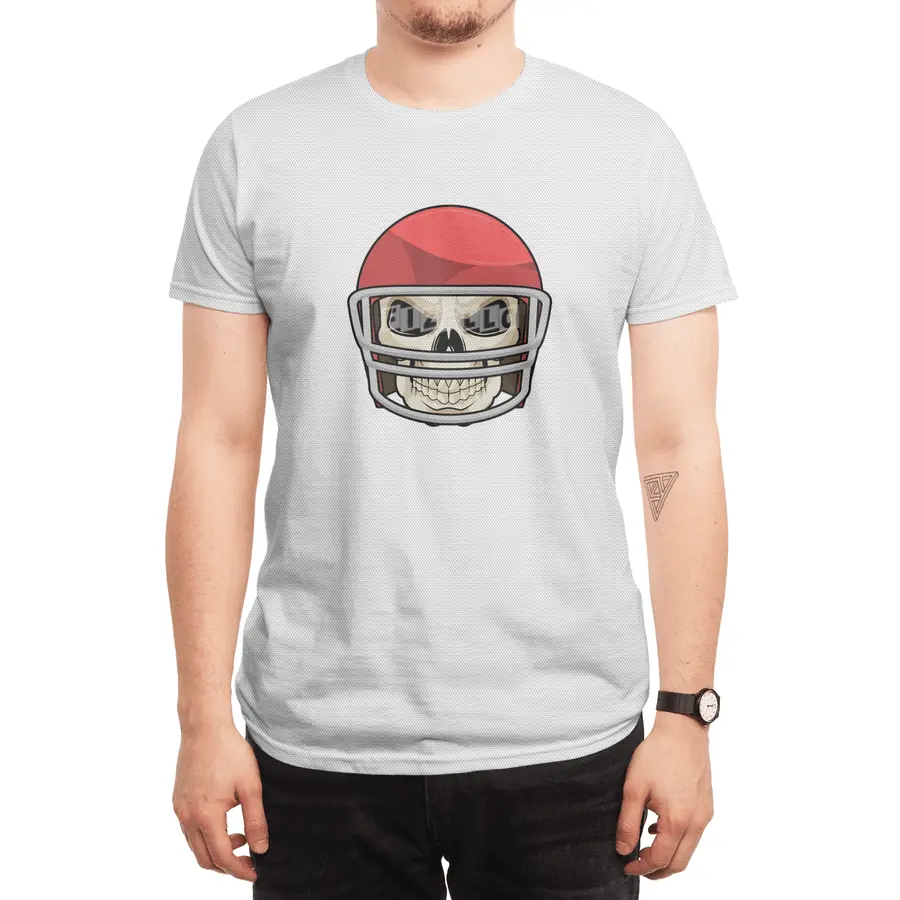 Skull Football Helmet Spor T-Shirt