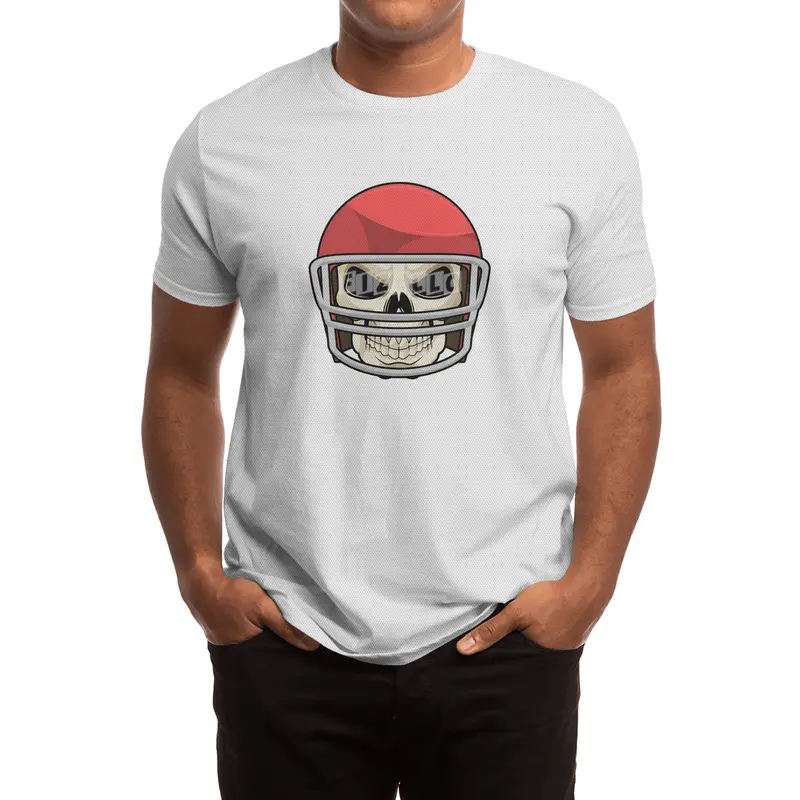 Skull Football Helmet Spor T-Shirt