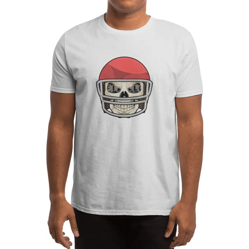 Skull Football Helmet Spor T-Shirt