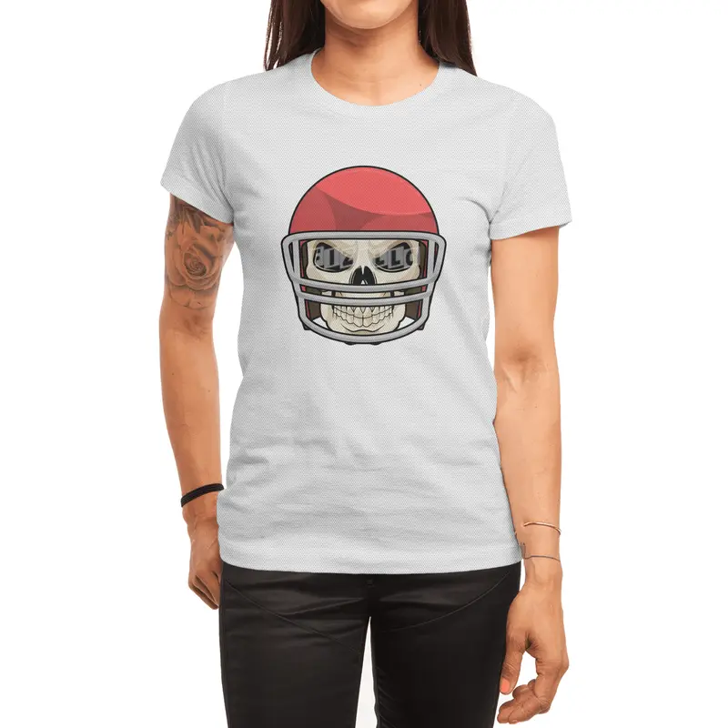 Skull Football Helmet Spor T-Shirt