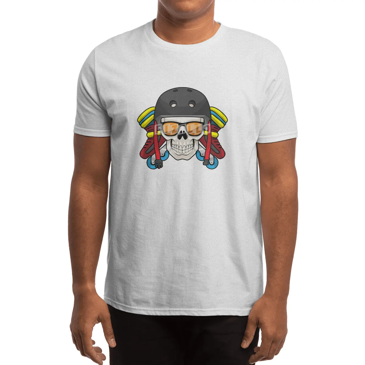 Skull with Sunglasses & Inline skates Spor T-Shirt