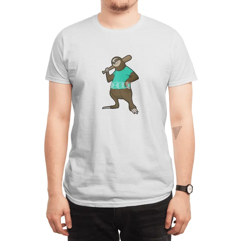 Sloth at Baseball with Baseball bat Spor T-Shirt