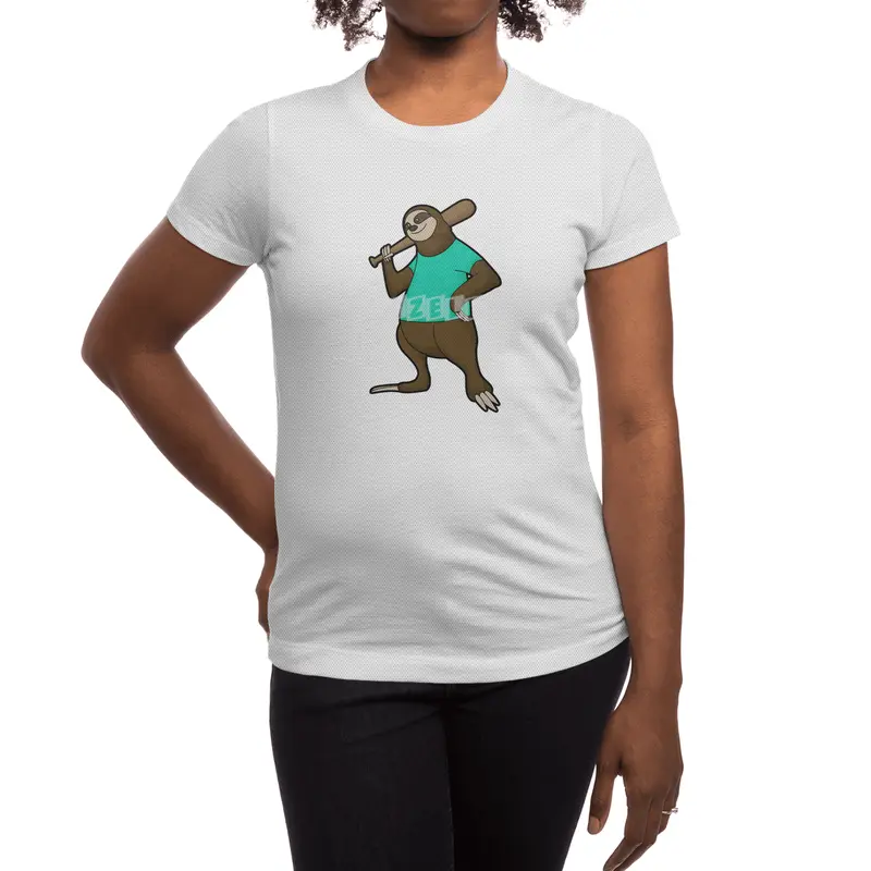 Sloth at Baseball with Baseball bat Spor T-Shirt
