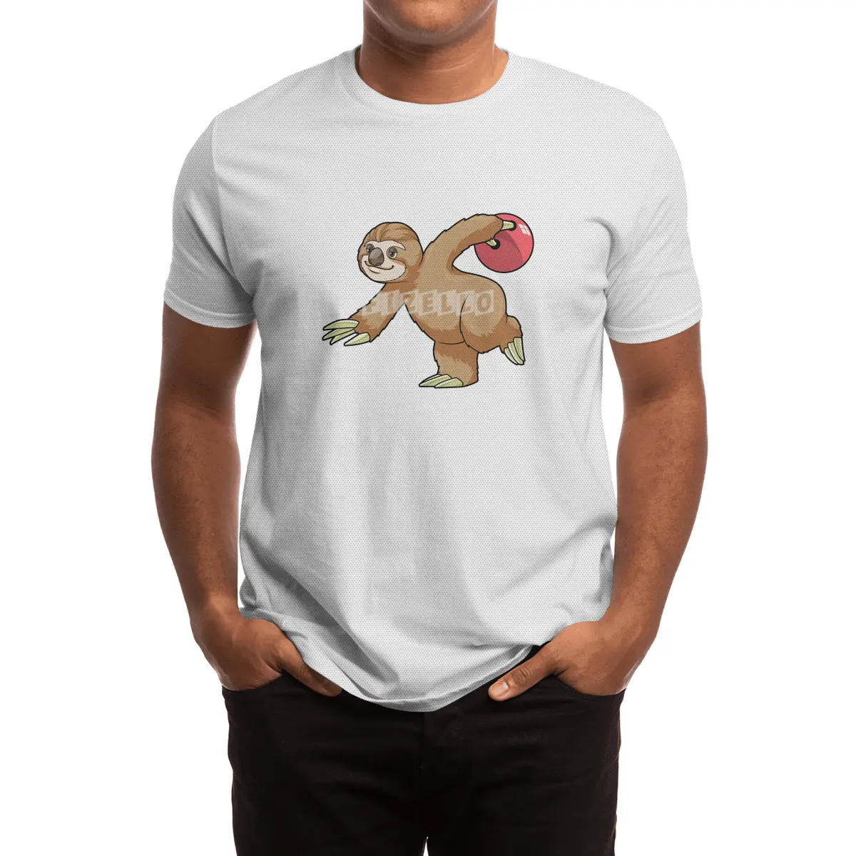 Sloth at Bowling with Bowling ball Spor T-Shirt