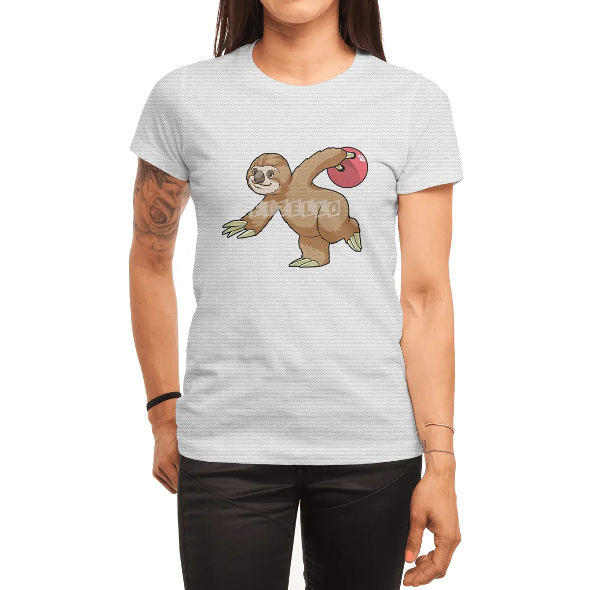 Sloth at Bowling with Bowling ball Spor T-Shirt