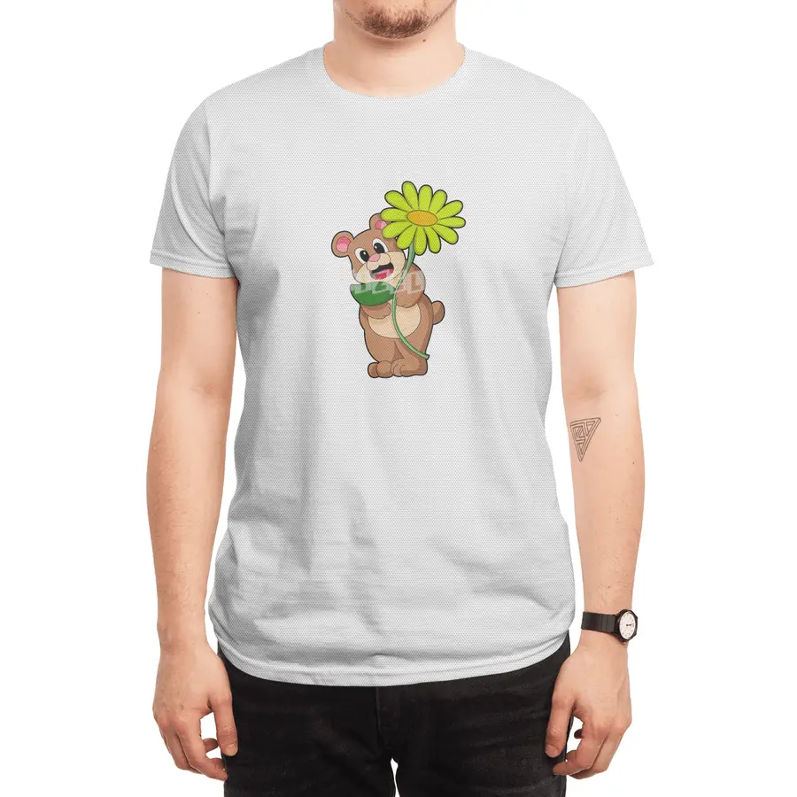 Bear with yellow Flower Spor T-Shirt