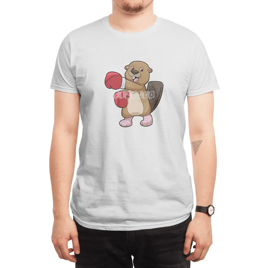 Beaver at Boxing with Boxing gloves Spor T-Shirt