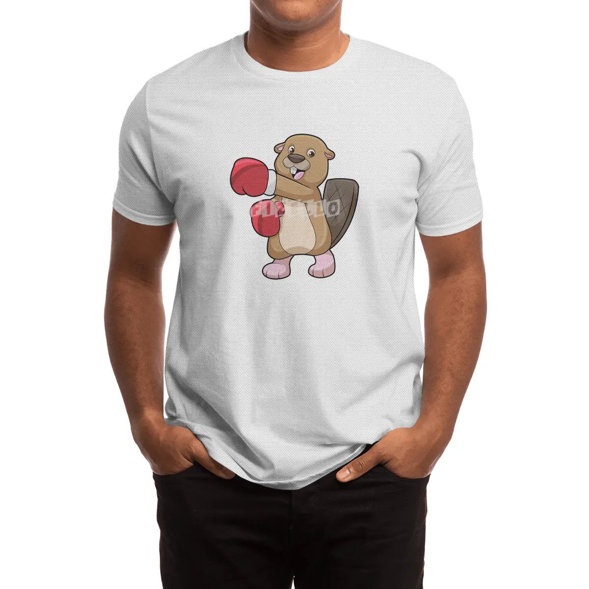 Beaver at Boxing with Boxing gloves Spor T-Shirt