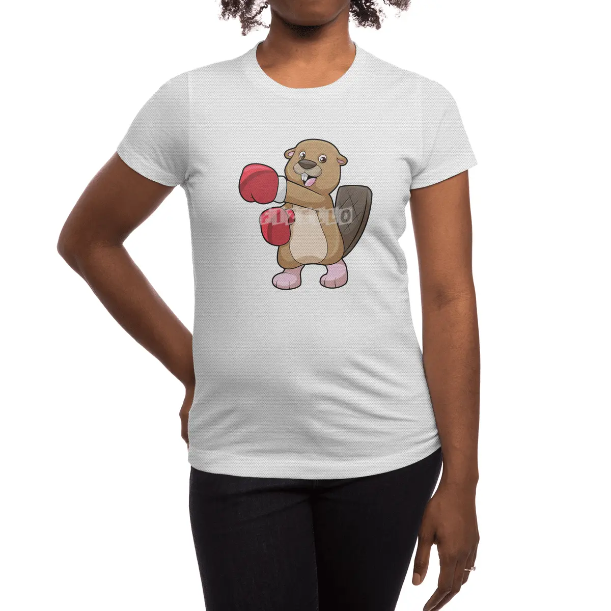 Beaver at Boxing with Boxing gloves Spor T-Shirt