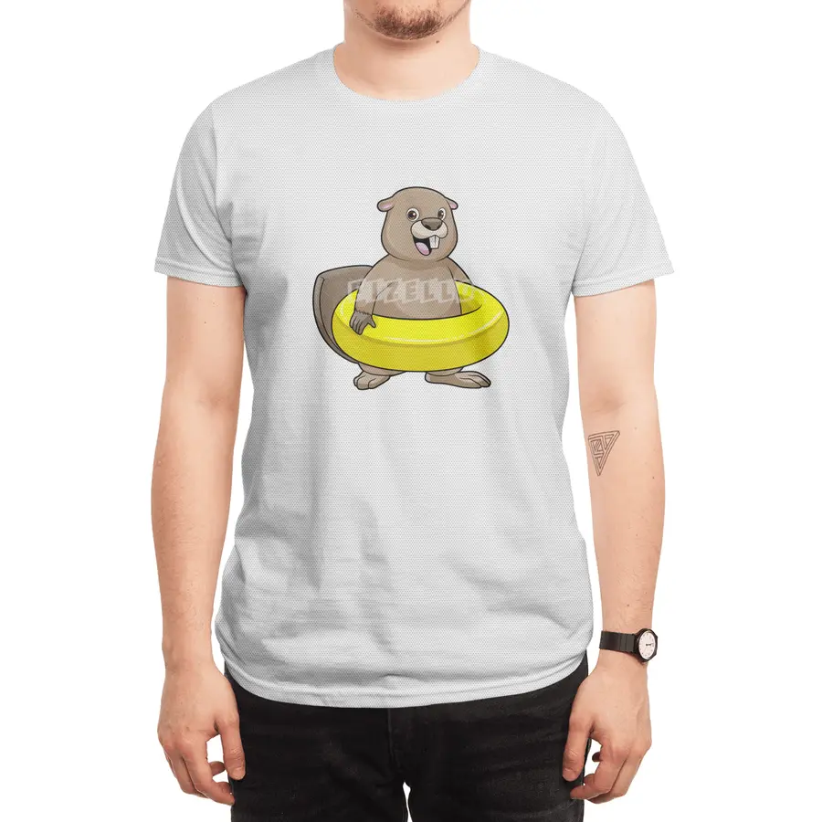 Beaver at Swimming with Swim ring Spor T-Shirt