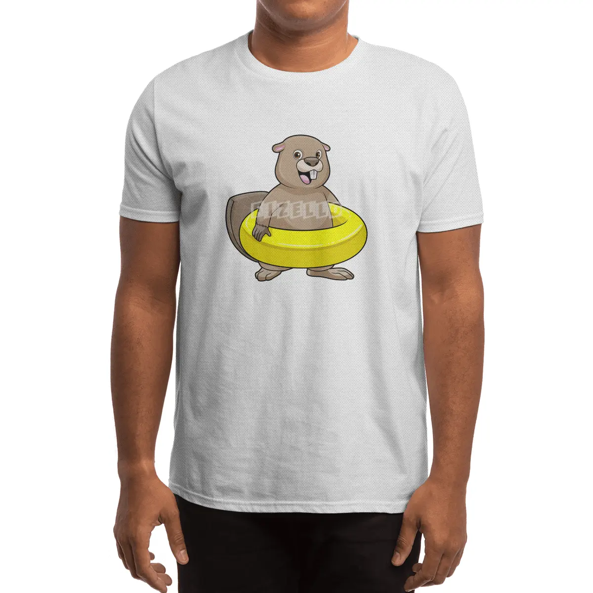 Beaver at Swimming with Swim ring Spor T-Shirt