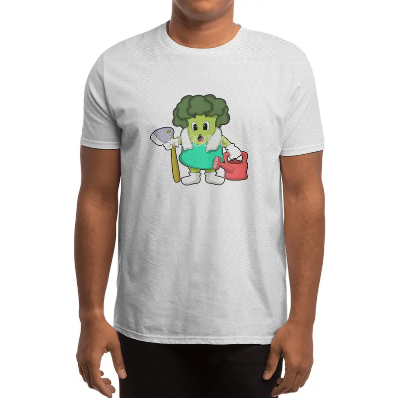Broccoli as Farmer with Watering can Spor T-Shirt