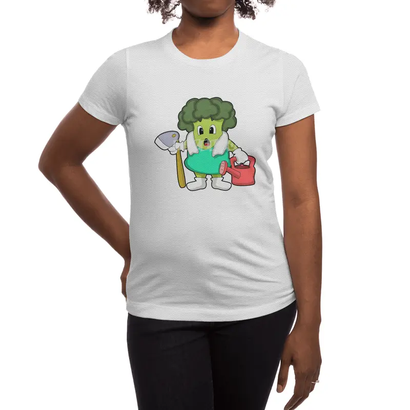 Broccoli as Farmer with Watering can Spor T-Shirt