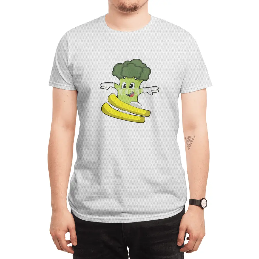 Broccoli as Skier with Ski Spor T-Shirt